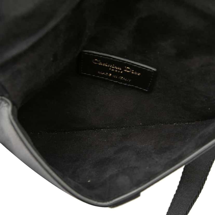 Dior Grained Calfskin Saddle Belt Pouch Black Leather Very good condition - Model View
