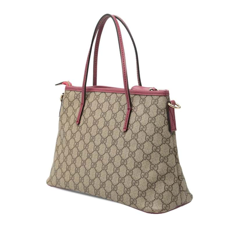 Gucci Small GG Supreme Convertible Tote Beige Canvas Very good condition - Back View