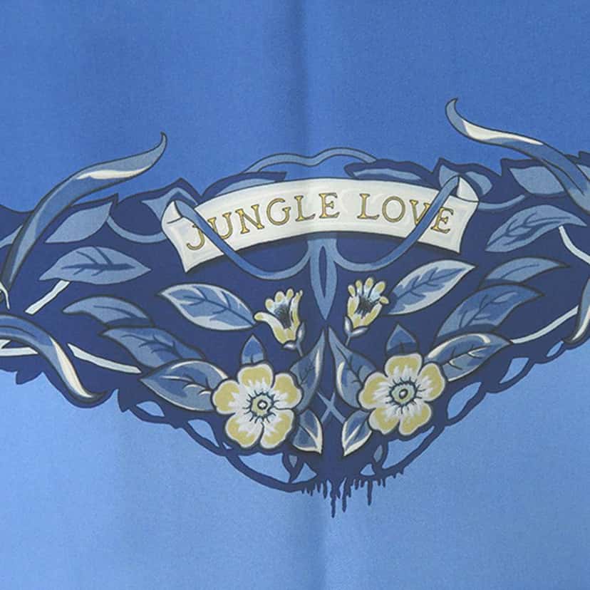Hermès Jungle Love Silk Scarf 90 Blue Silk Never worn - Inside View