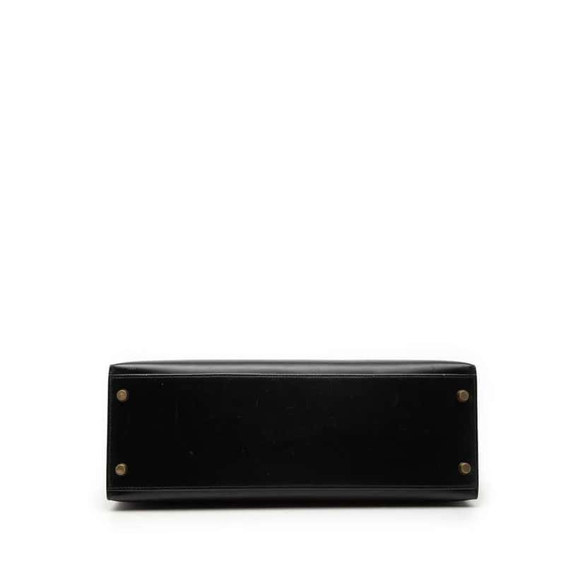 Hermès Box Calf Kelly Sellier 32 Black Leather Very good condition - Inside View