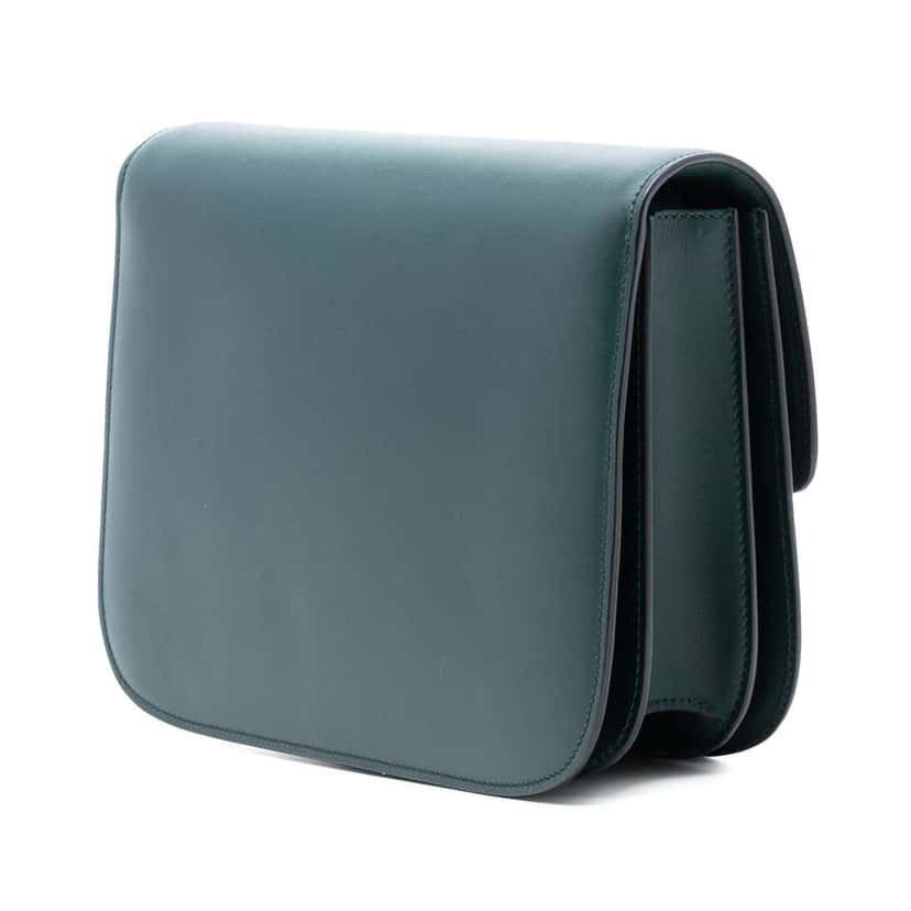 Celine Medium Calfskin Classic Box Green Leather Very good condition - Back View