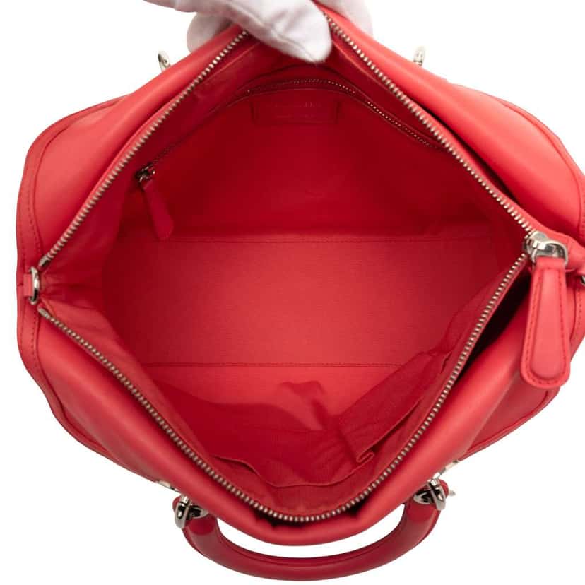 Dior Medium Lambskin Cannage Polochon Granville Satchel Pink Leather Very good condition - Model View