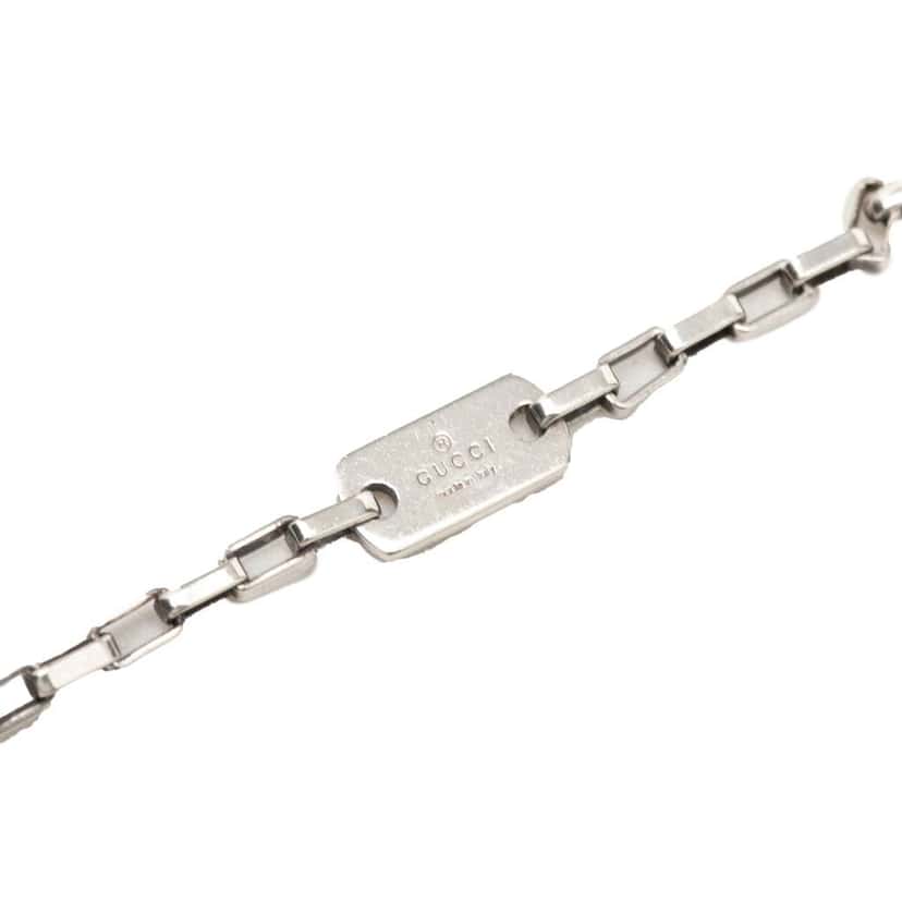 Gucci Sterling Silver G Plate Pendant Necklace Silver Silver Very good condition - Box View