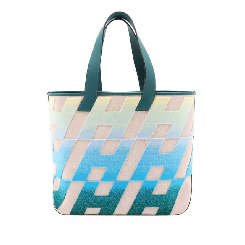 Hermès Toile H and Swift Cabas H en Biais 40 Beige Canvas Very good condition - Front View