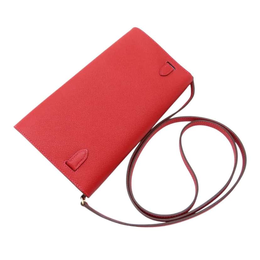 Hermès Epsom Kelly To Go Wallet Red Leather Very good condition - Back View