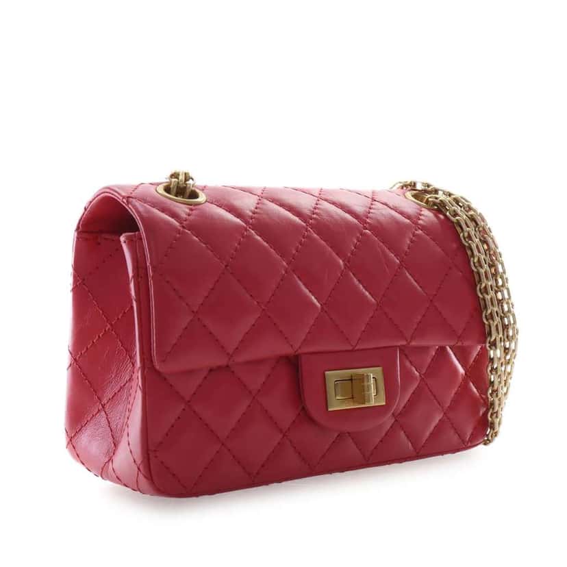 Chanel Quilted Aged Calfskin Reissue 2.55 Single Flap 224 Red Leather Very good condition - Inside View