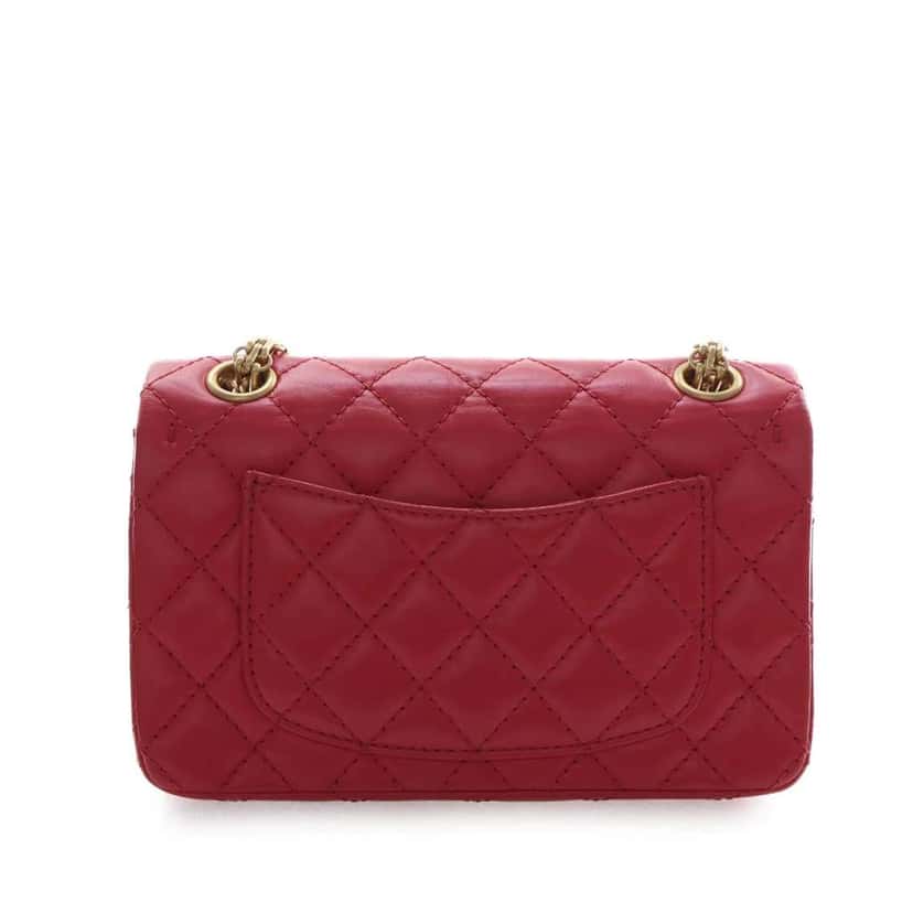 Chanel Quilted Aged Calfskin Reissue 2.55 Single Flap 224 Red Leather Very good condition - Model View