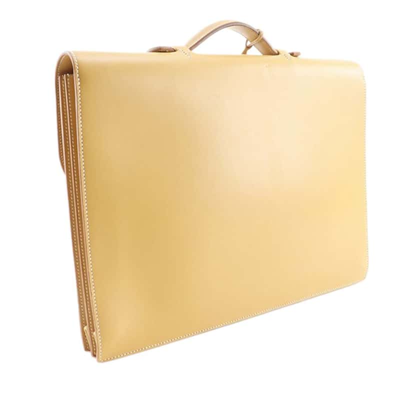 Hermès Barenia Sac a Depeches 38 Yellow Leather Very good condition - Inside View