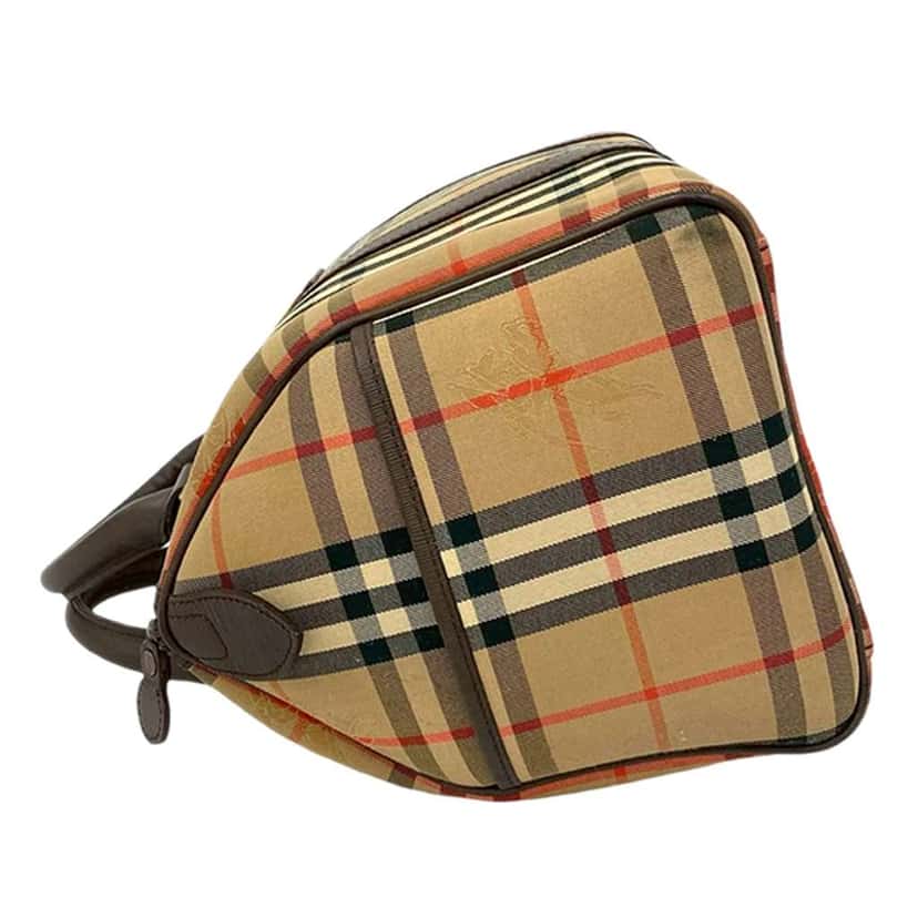 Burberry Haymarket Check Canvas Boston Bag Beige Canvas Very good condition - Model View