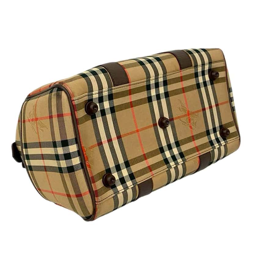 Burberry Haymarket Check Canvas Boston Bag Beige Canvas Very good condition - Box View