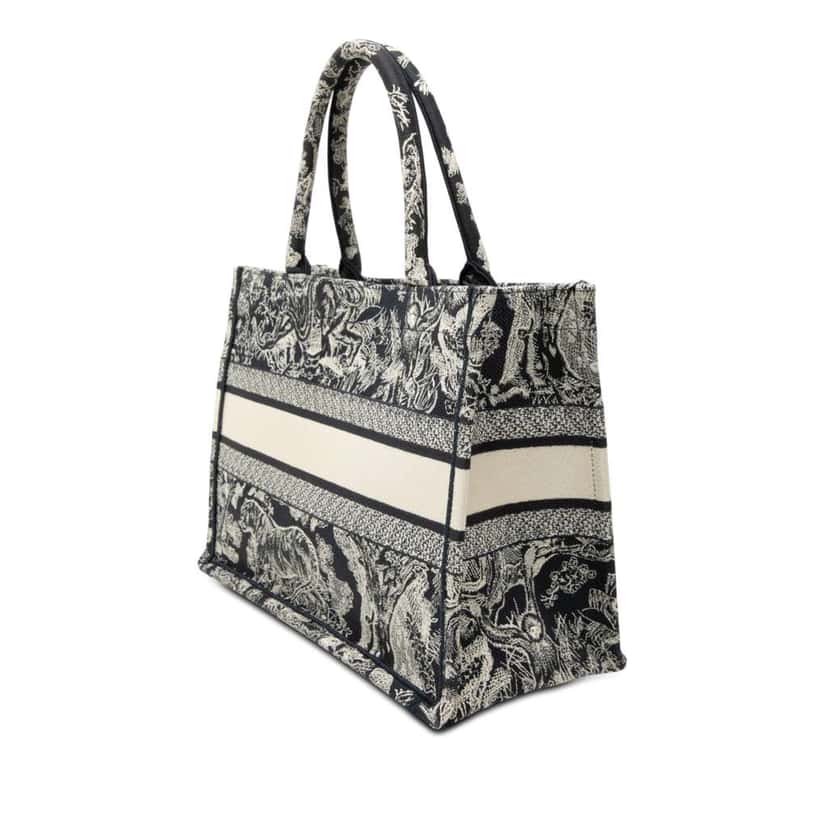 Dior Medium Canvas Embroidered Reverse Dioriviera Toile De Jouy Book Tote Blue Canvas Very good condition - Back View