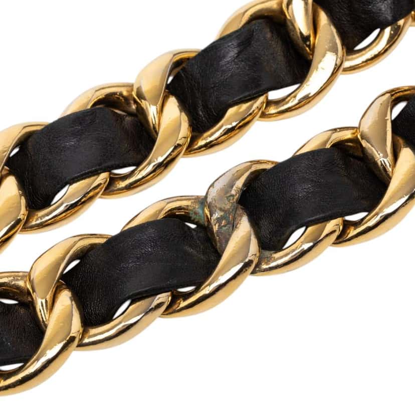 Chanel CC Gold Plated Leather Woven Medallion Chain Belt Gold Metal Very good condition - Box View