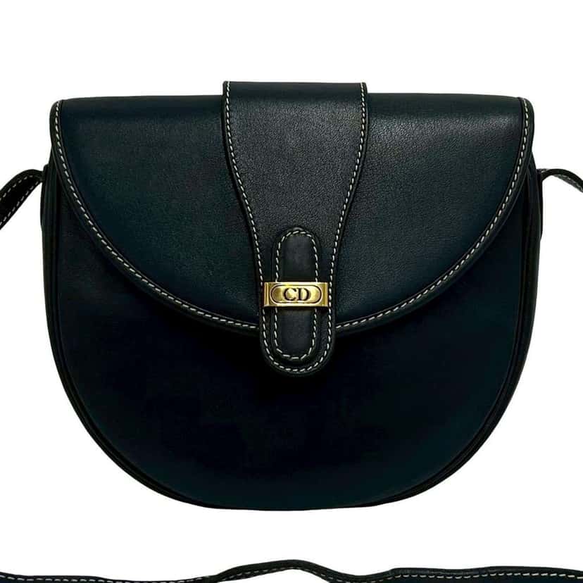 Dior Leather CD Logo Flap Crossbody Black Leather Very good condition - Front View