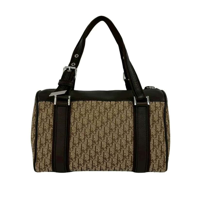 Dior Small Diorissimo Trotter Canvas Street Chic Boston Bag Beige Canvas Very good condition - Back View