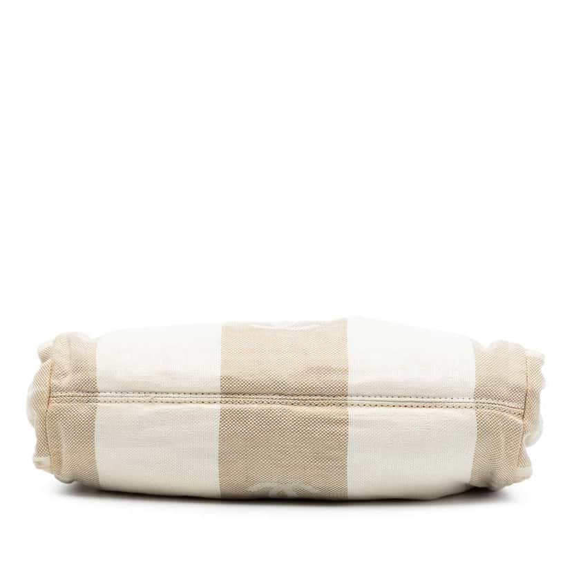 Chanel Canvas Wooden Clam Shell Handbag White Canvas Very good condition - Inside View