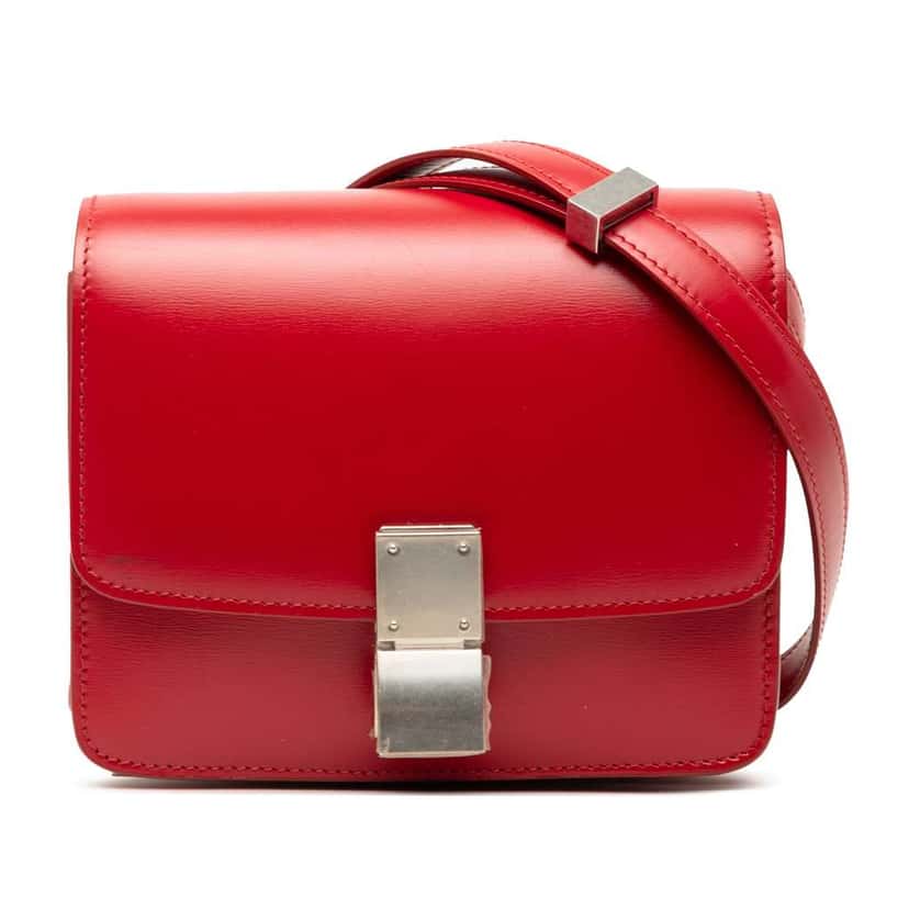 Celine Small Calfskin Classic Box Red Leather Very good condition - Front View