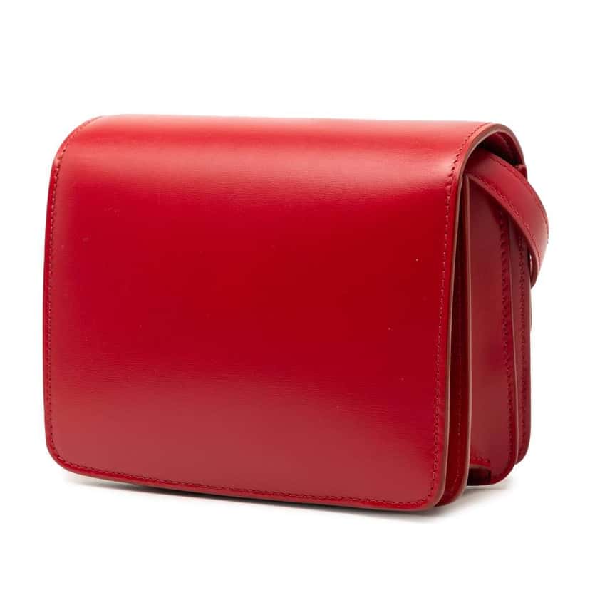Celine Small Calfskin Classic Box Red Leather Very good condition - Back View