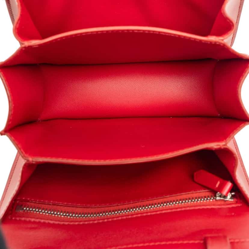 Celine Small Calfskin Classic Box Red Leather Very good condition - Model View