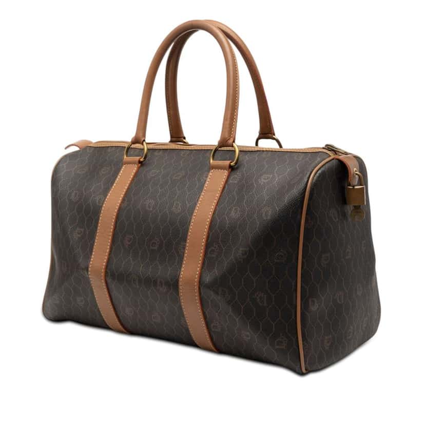 Dior Honeycomb Coated Canvas Boston Bag Black Canvas Good condition - Back View