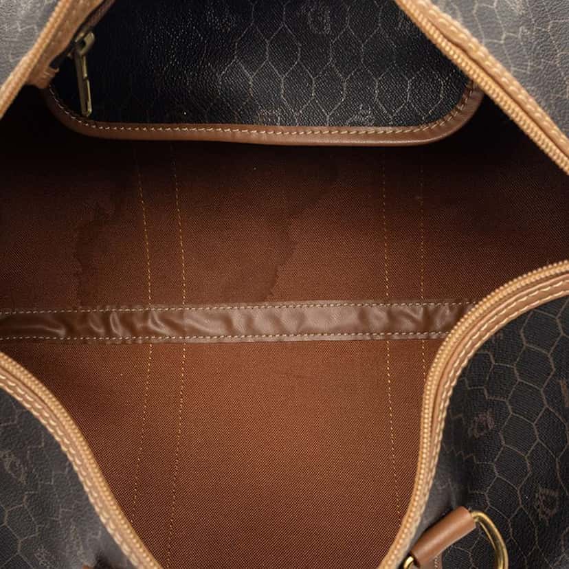 Dior Honeycomb Coated Canvas Boston Bag Black Canvas Good condition - Model View