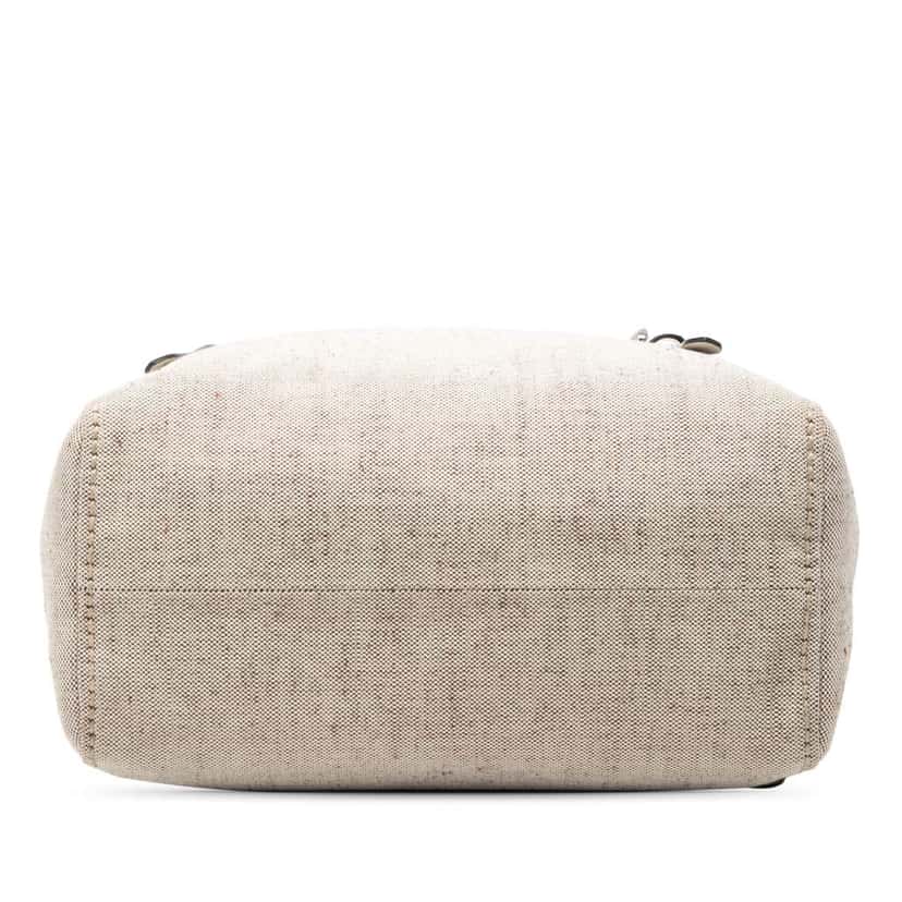 Prada Canvas Logo Stripe Shopper Tote Beige Canvas Very good condition - Inside View