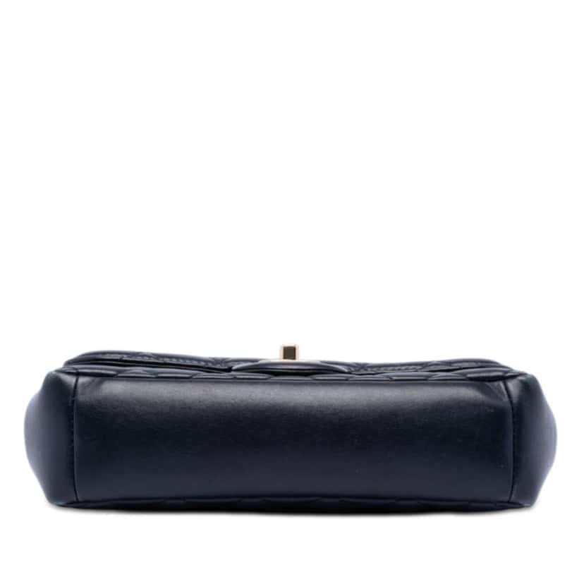 Chanel Mini Quilted Lambskin Mademoiselle Chic Flap Blue Leather Very good condition - Inside View