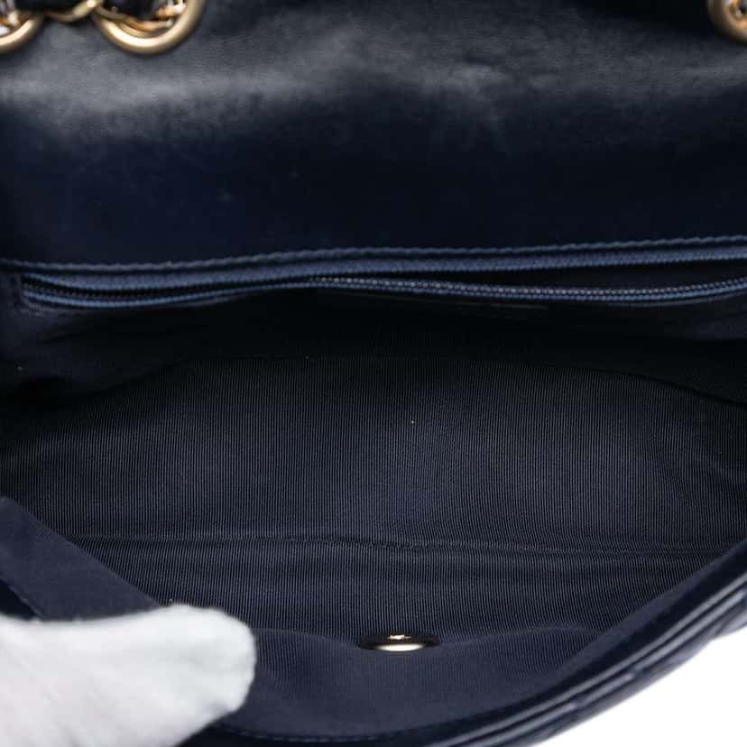 Chanel Mini Quilted Lambskin Mademoiselle Chic Flap Blue Leather Very good condition - Model View