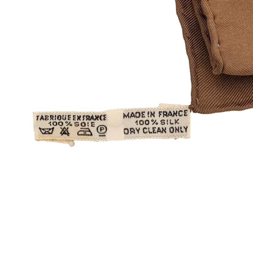 Hermès Qalamdan Silk Scarf Brown Silk Very good condition - Model View