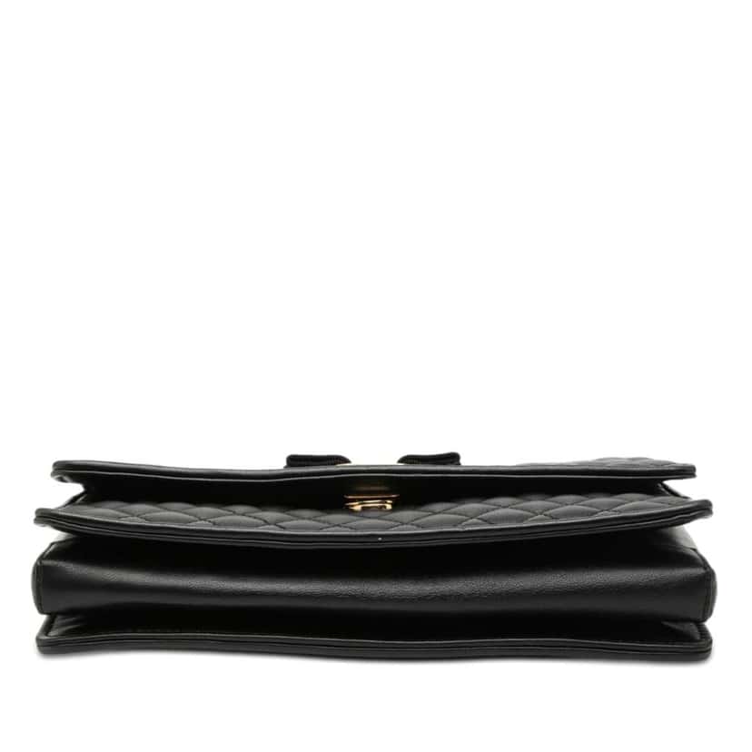 Salvatore Ferragamo Medium Quilted Leather Vara Ginny Chain Crossbody Black Leather Very good condition - Inside View