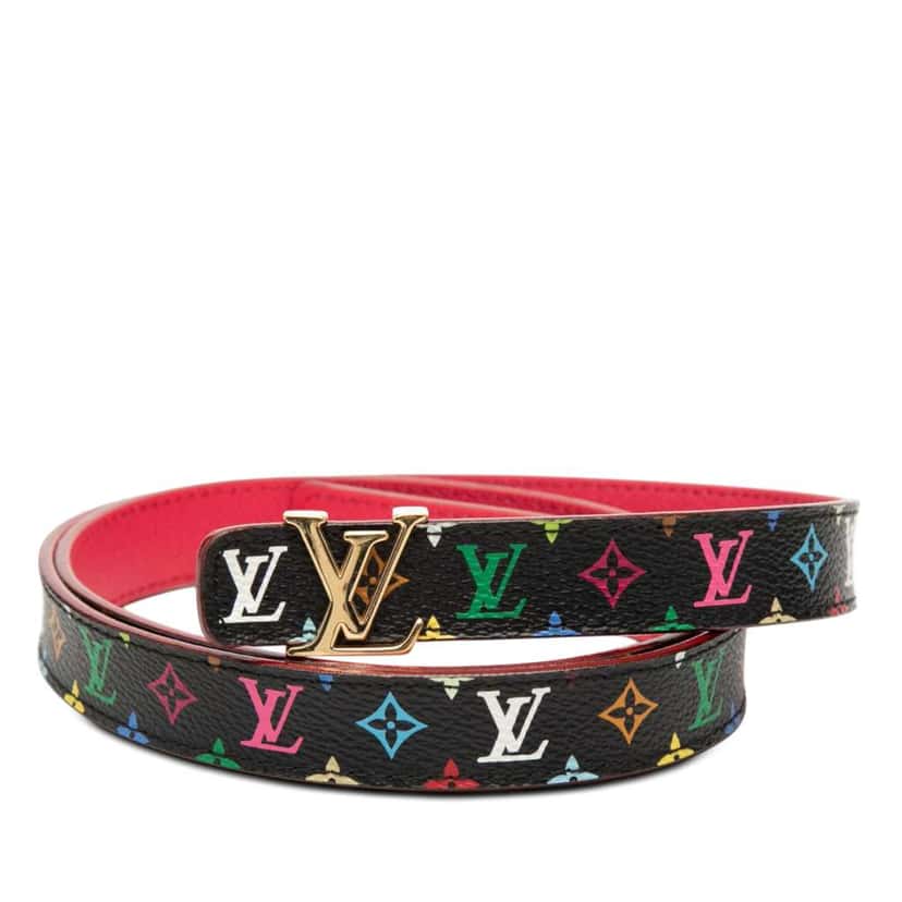Louis Vuitton Monogram Multicolore LV Initiales Belt Black Very good condition - Front View