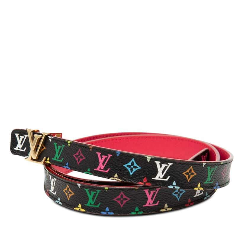 Louis Vuitton Monogram Multicolore LV Initiales Belt Black Very good condition - Back View