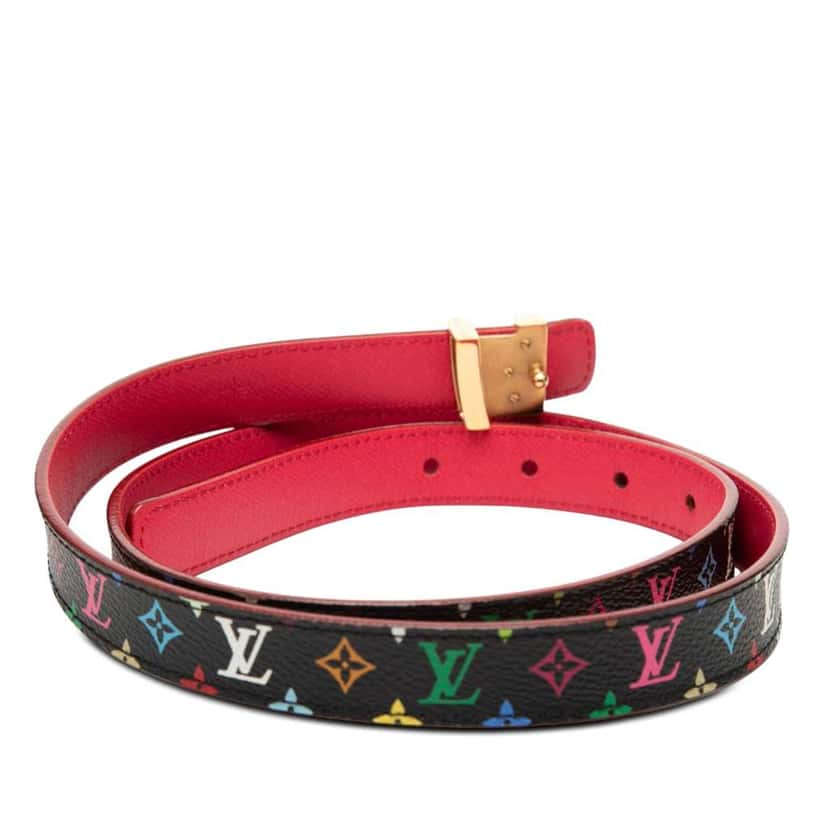 Louis Vuitton Monogram Multicolore LV Initiales Belt Black Very good condition - Inside View