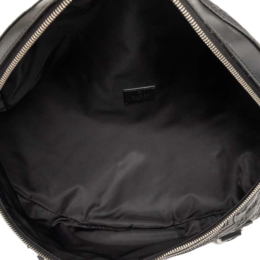 Gucci Guccissima Web Belt Bag Black Leather Very good condition - Model View