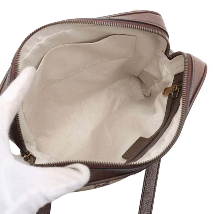 Gucci Small GG Supreme Web Ophidia Messenger Bag Beige Canvas Very good condition - Box View