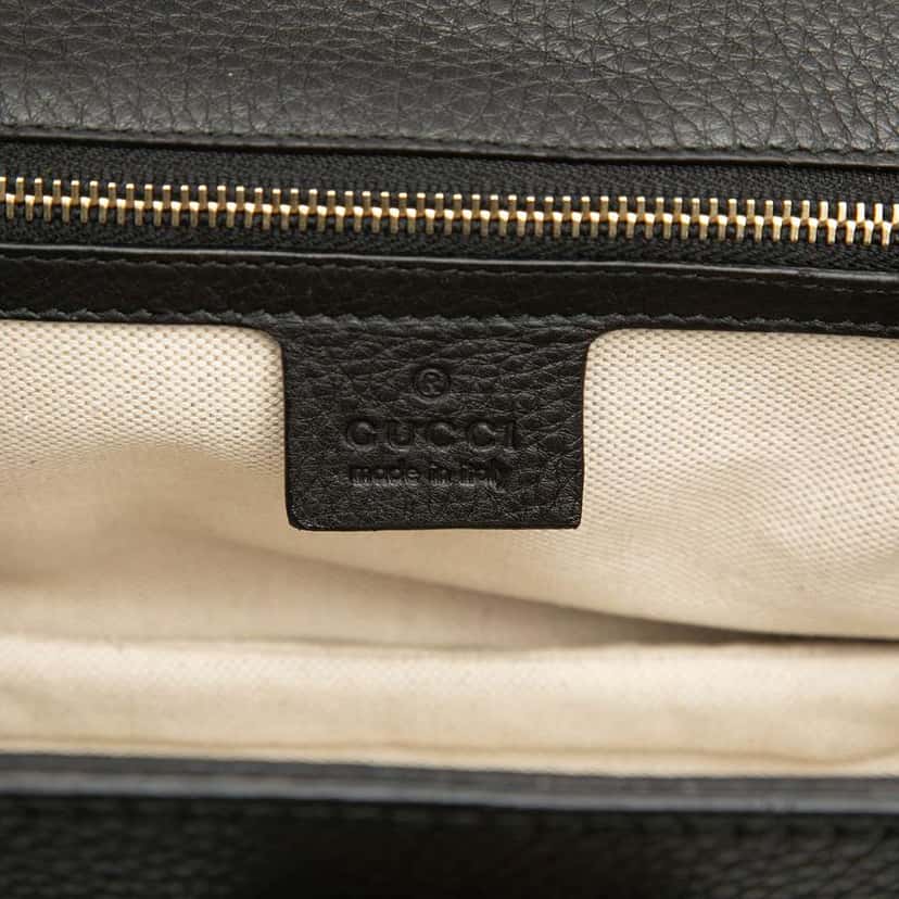 Gucci Small Leather New Bamboo Satchel Black Leather Very good condition - Box View