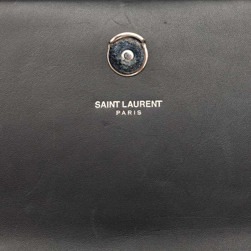 Saint Laurent Calfskin Cloud Star Applique Classic Monogram Kate Tassel Wallet on Chain Black Leather Very good condition - Box View