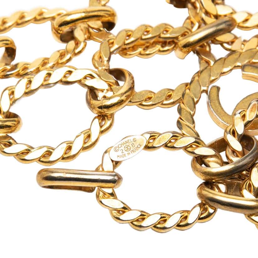 Chanel Gold Plated CC Logo Chain Belt Gold Metal Very good condition - Inside View