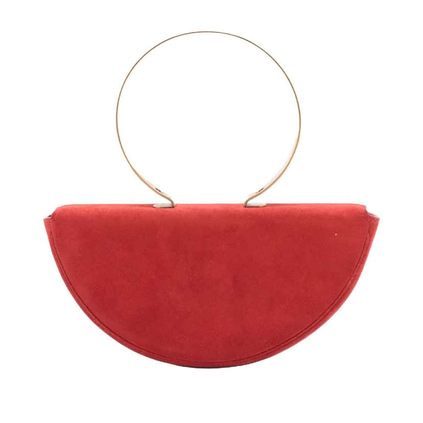 Balenciaga Suede Opera Bag Red Leather Very good condition - Back View