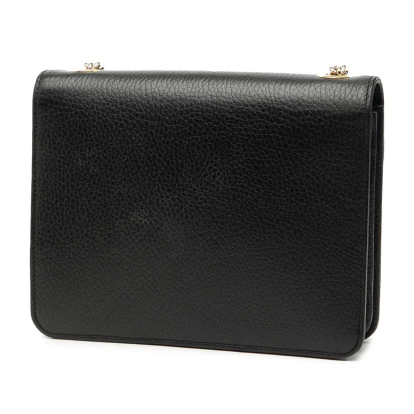 Gucci Small Dollar Calfskin Interlocking G Crossbody Black Leather Very good condition - Back View