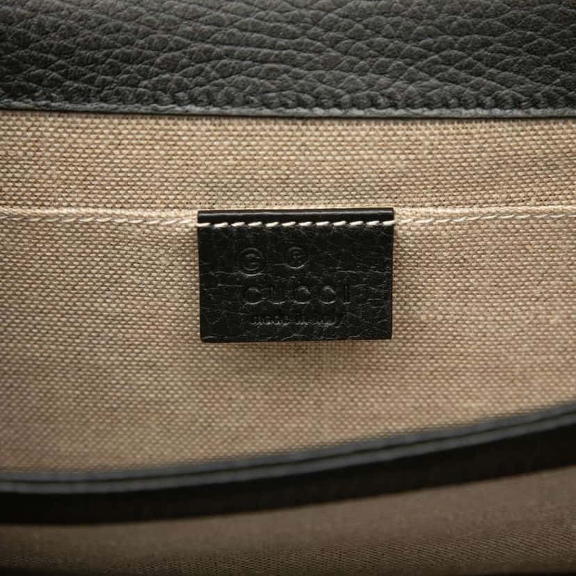 Gucci Small Dollar Calfskin Interlocking G Crossbody Black Leather Very good condition - Box View