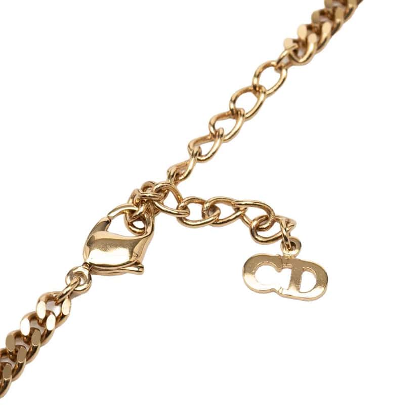 Dior Gold Plated CD Logo Chain Necklace Gold Metal Very good condition - Inside View