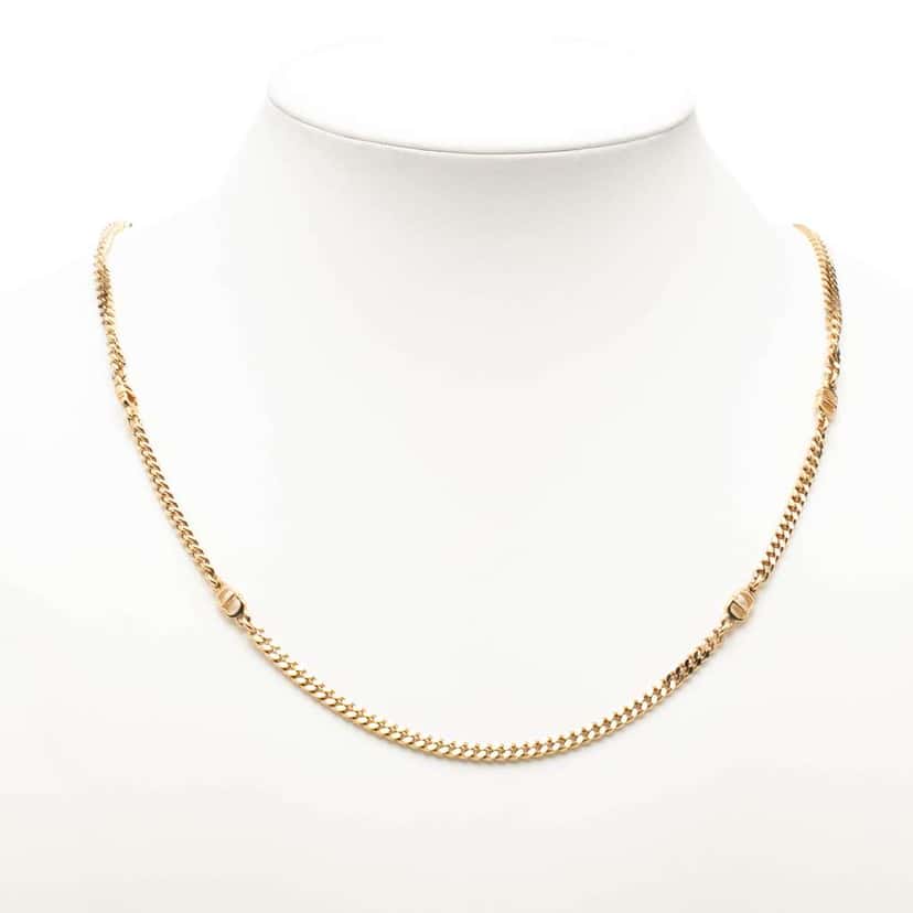 Dior Gold Plated CD Logo Chain Necklace Gold Metal Very good condition - Box View
