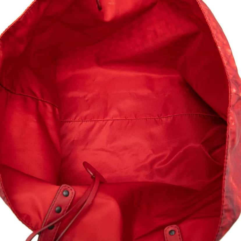 Bottega Veneta Nylon Intrecciolusion Tote Red Very good condition - Model View