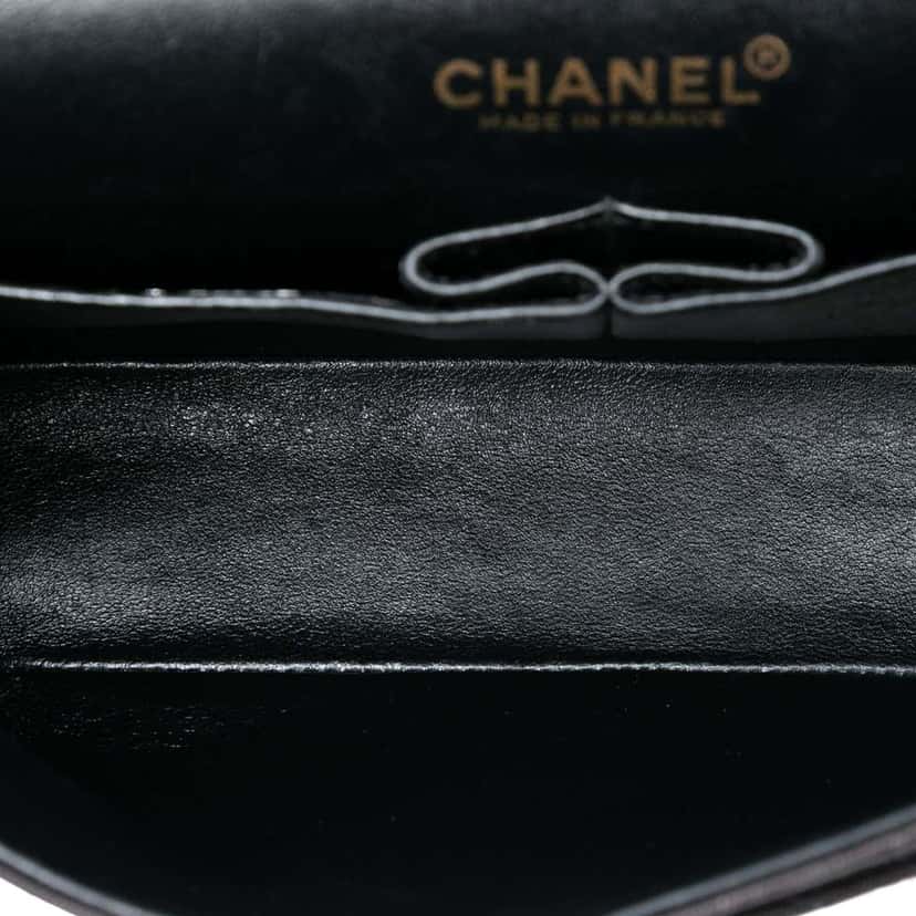 Chanel Medium Classic Canvas Coco Print Double Flap Brown Canvas Very good condition - Model View