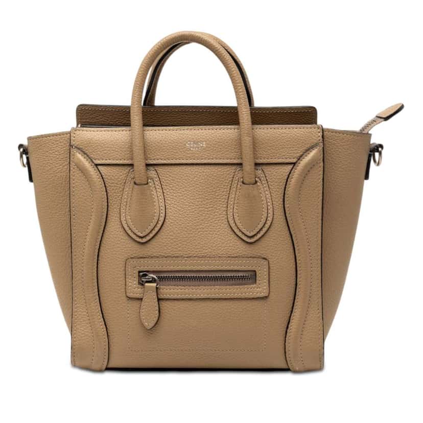 Celine Nano Leather Luggage Tote Beige Leather Very good condition - Front View