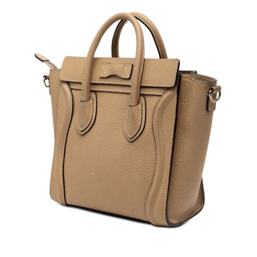 Celine Nano Leather Luggage Tote Beige Leather Very good condition - Back View