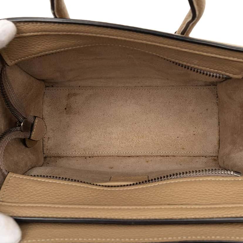 Celine Nano Leather Luggage Tote Beige Leather Very good condition - Model View