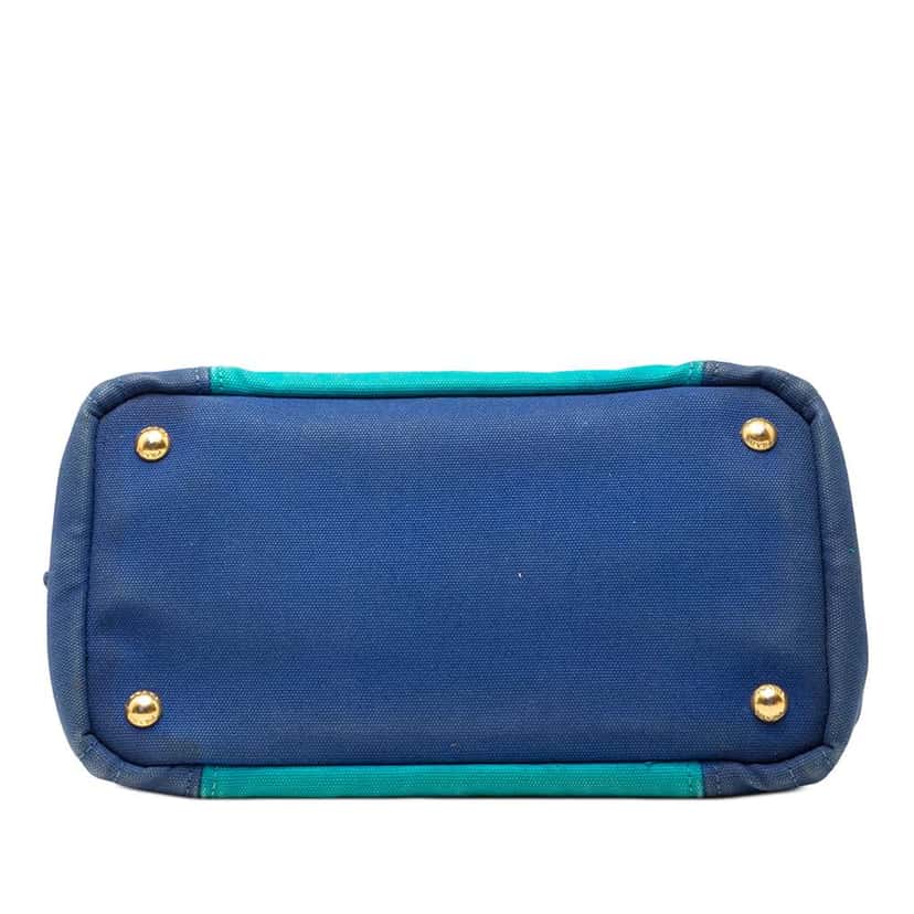 Prada Small Bicolor Canvas Canapa Logo Satchel Blue Canvas Very good condition - Inside View