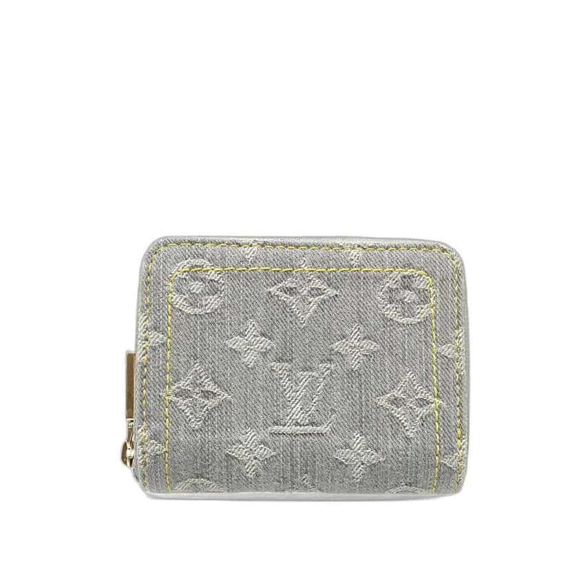 Louis Vuitton Monogram Denim Zippy Coin Purse Grey Denim Very good condition - Back View