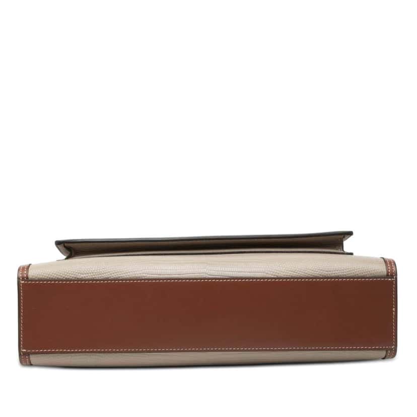 Burberry Medium Lizard Embossed Leather Pocket Satchel Brown Leather Very good condition - Inside View